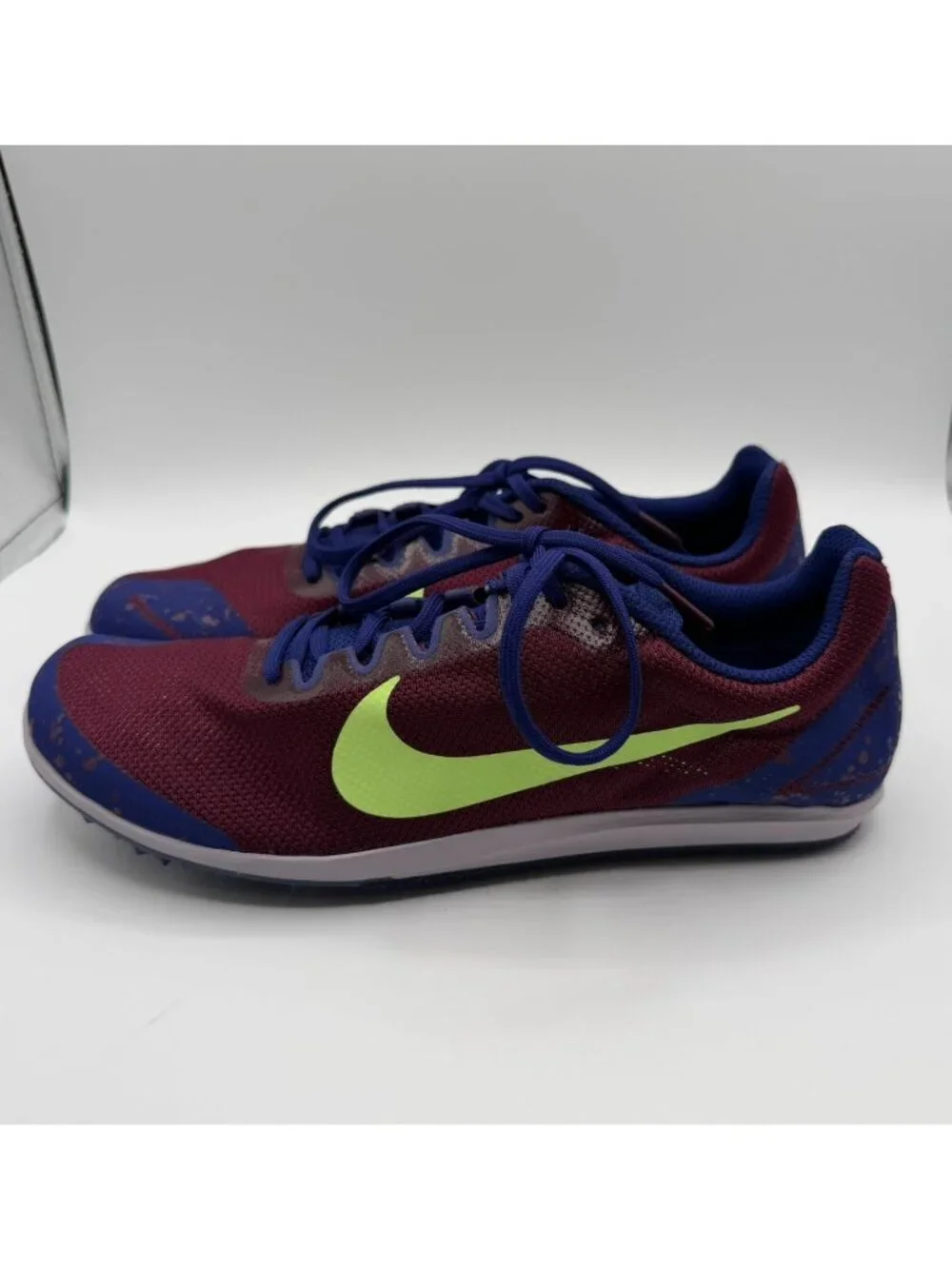 Nike Zoom Rival D10 Bordeaux Lime Blast Unisex Track Shoes Men's 10.5/Women 9